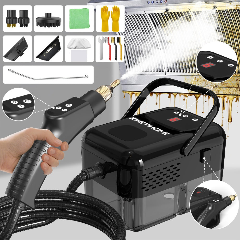 Steam Cleaner Handheld High Pressure Portable | Chemical-Free Deep Clean for Kitchen Grease Range Hood Sofa Tile Grout Car AC Washing Machine | Multi-Surface Steam Cleaning Machine | Standard & 2500W