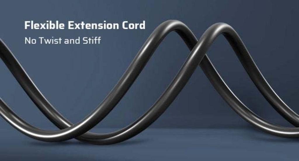 Extension Cord 2-Pack 20FT 3-Prong Indoor Outdoor 16/3 SJTW Flexible Tangle-Free All-Copper Wire 125V 13A 1625W NEMA 5-15 for Home Office Computer Appliances Christmas Lights Black
