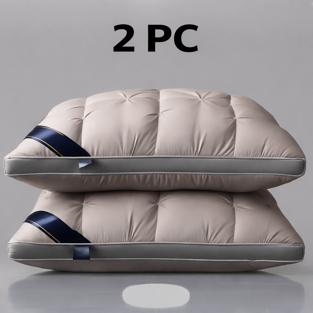 Hotel Quality Pillow Soft Polyester Fiber Bed Pillow with Zipper Closure for Deep Sleep Neck Support, Machine Washable All Season Pillow for Home Bedroom, White Grey 1 2 4 Pack
