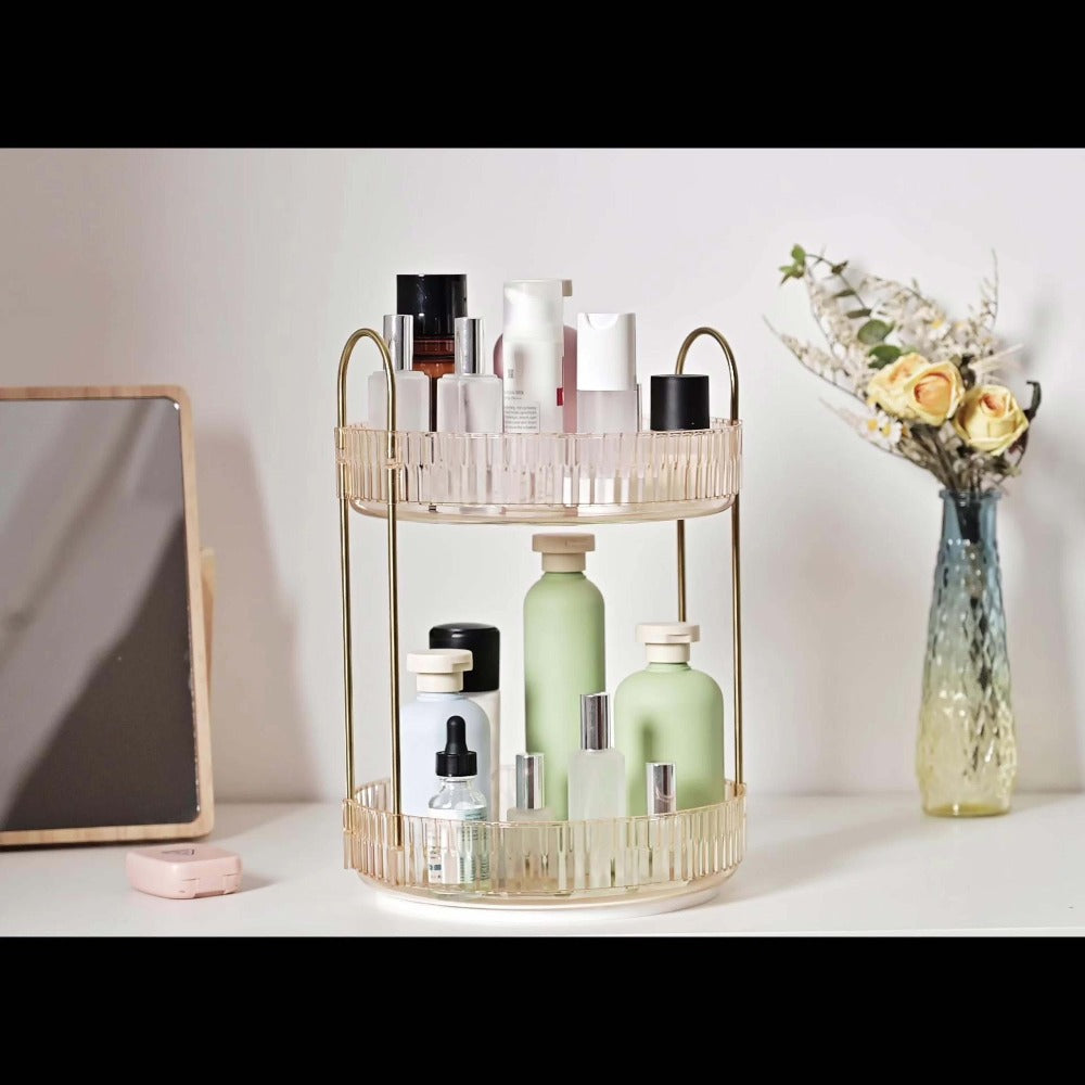 360 Rotating Makeup Organizer Skincare Storage Rack - Multi-Layer Detachable Cosmetic Organizer for Perfume, Lipstick, Skincare, Desktop Vanity Organizer for Bathroom & Bedroom