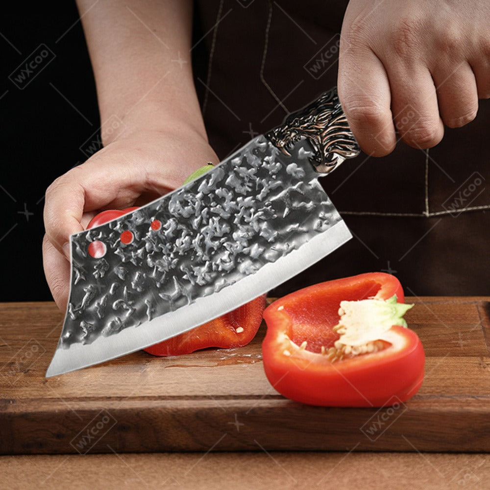 Chef Knife Set 8 PCS Professional Kitchen Knives - Stainless Steel Forged Blade, Boning Knife, Butcher Knife & Kitchen Scissors, Ultra-Sharp Full Tang Design