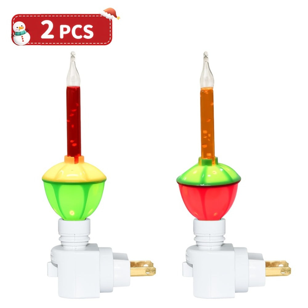 Christmas Bubble Lights 2 Pack Traditional Multi-Color Bubble Liquid Night Lights Plug-In Wall Light for Christmas Tree Thanksgiving Living Room Bedroom Corridor Holiday Decoration