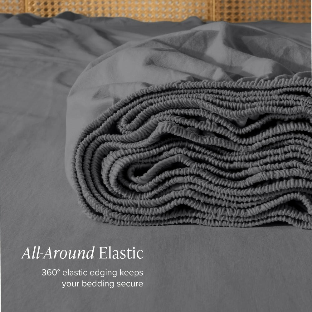 Fitted Sheet Set 3pcs with 2 Pillowcases | Soft Solid Color Bed Sheets Twin Full Queen King