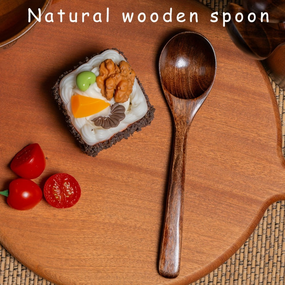 Wooden Spoons for Eating 8pcs ¨C 7.28 Inch Small Wood Teaspoons for Stirring Coffee, Tea, Honey, Cooking & Serving Soup Dessert, Wooden Spoon Set