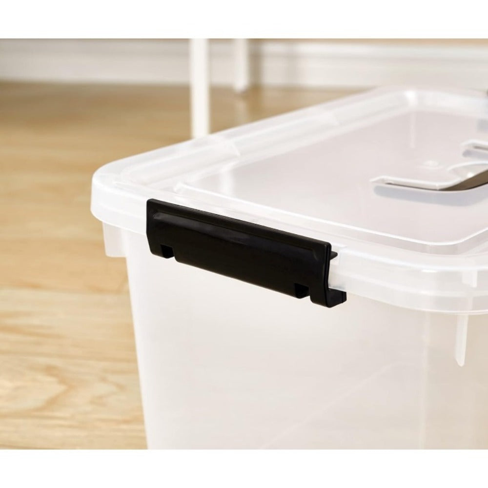 6-Pack Clear Storage Boxes with Latches & Lids ¨C 6 Quart Stackable Plastic Organizer Containers for Home, Bedroom, Bathroom & Kitchen