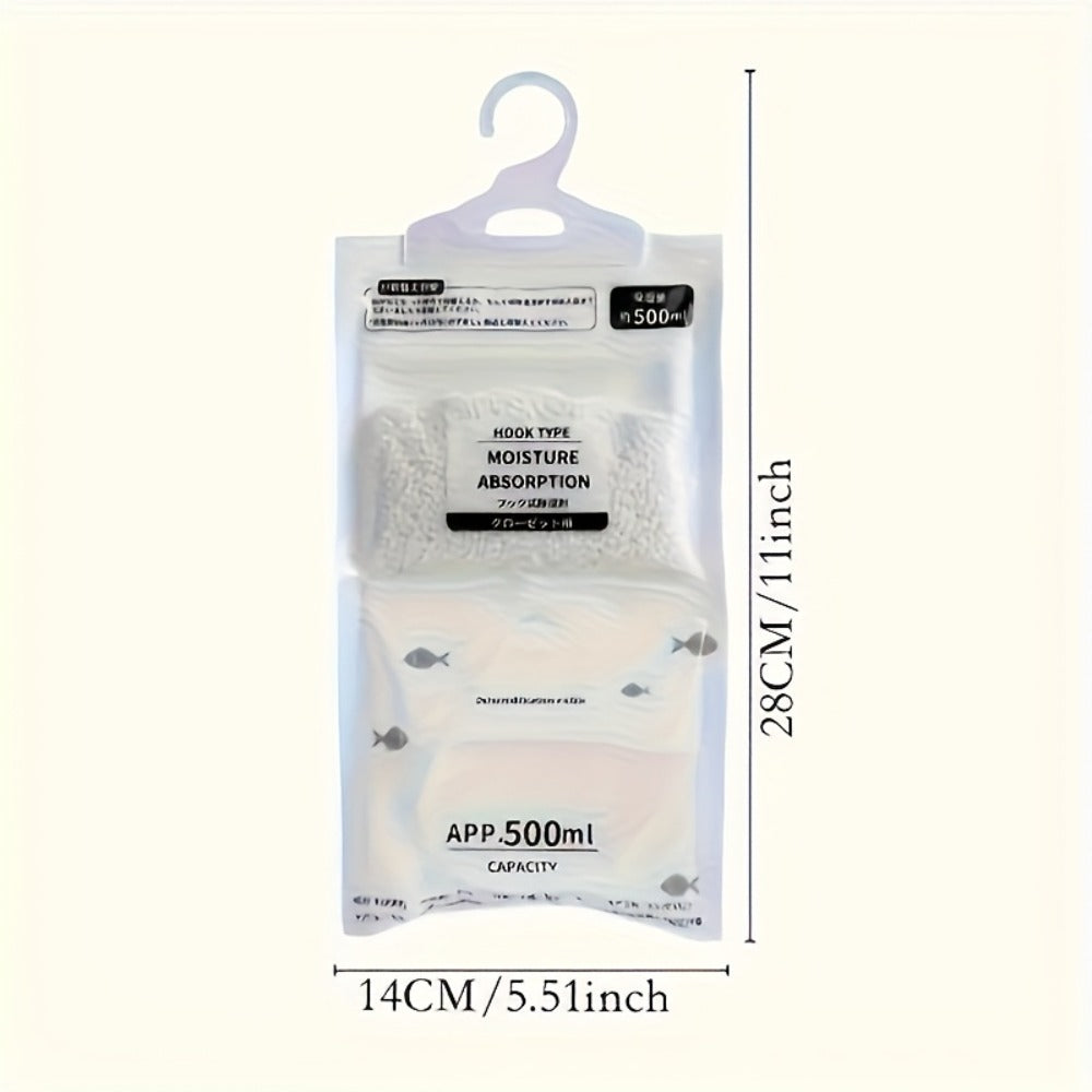 Moisture Absorber Bags 20 Pack Hanging Dehumidifier Bags 90-Day Power-Free Reusable Damp Absorber with Hooks for Wardrobe Bedroom Bathroom Closet