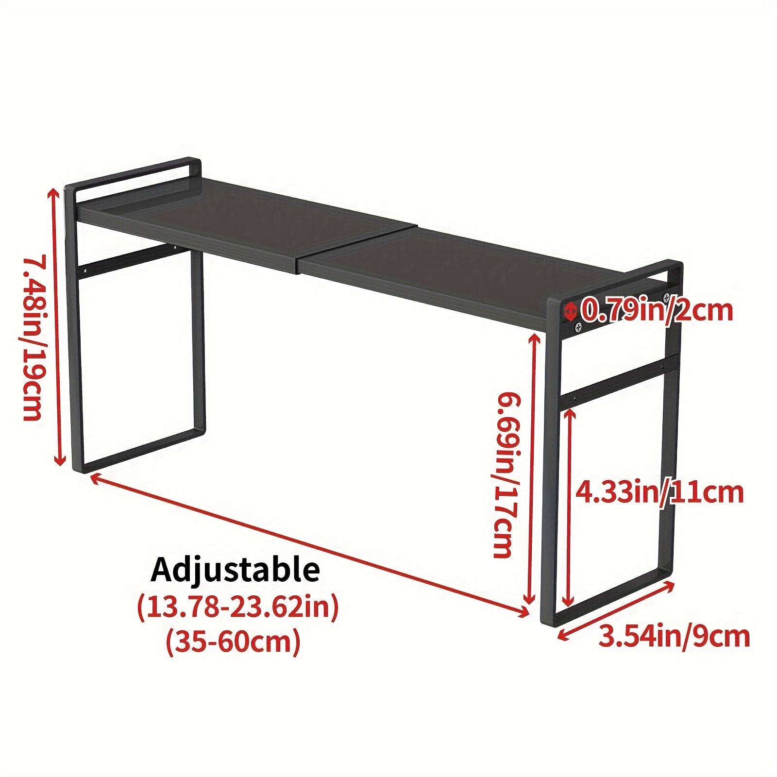 Narrow Shelf Organizer for Kitchen Bathroom Windowsill ¨C Slim Adjustable Stackable Rack for Small Spaces, Counter Top, Window Plant Stand, Tall Thin Storage Shelving Unit