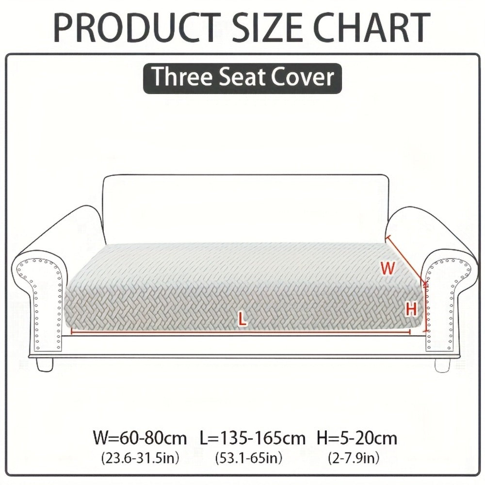 Jacquard Stretch Sofa Cover Non-Slip | Elastic Wear-Resistant Couch Slipcover, Polyester Jacquard Fabric, 1 to 4 Seat Sectional L-Shape, Armrest Backrest, Machine Washable