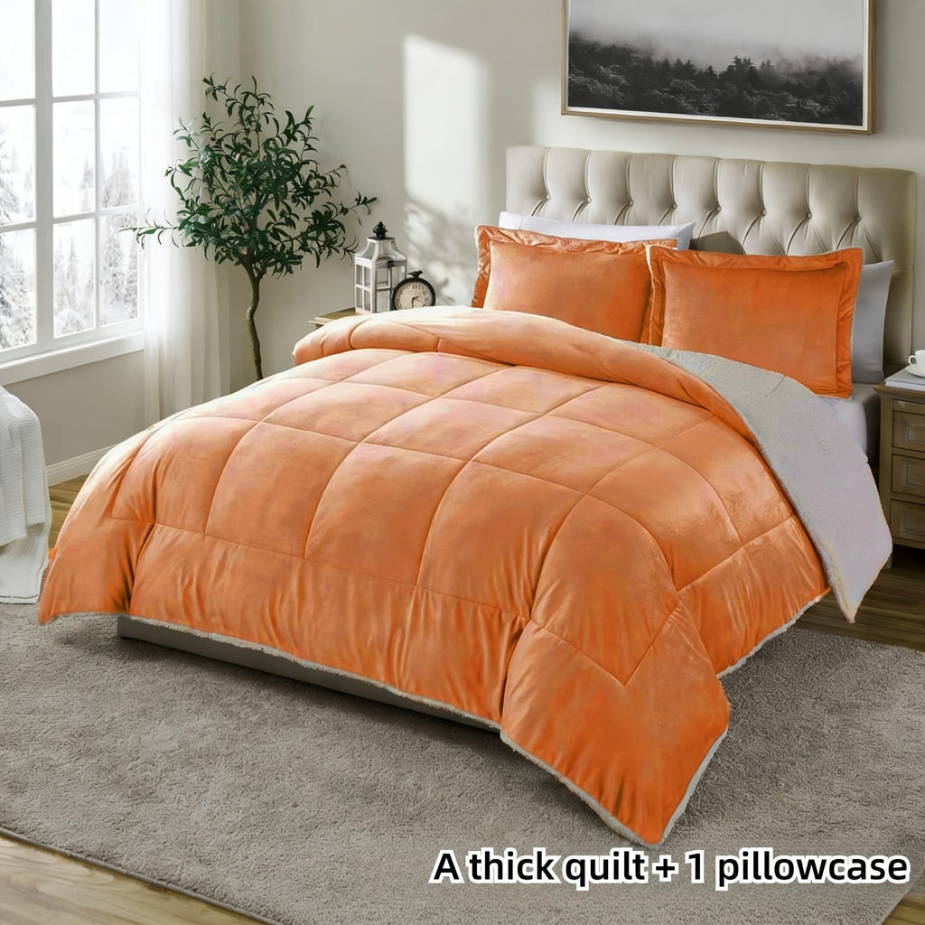 Sherpa Fleece Comforter Set Extra Thick Plush Microfiber Reversible Soft Warm Luxury Bed Blanket Twin XL Full Queen King 10 Colors Lightweight Cozy Bedding