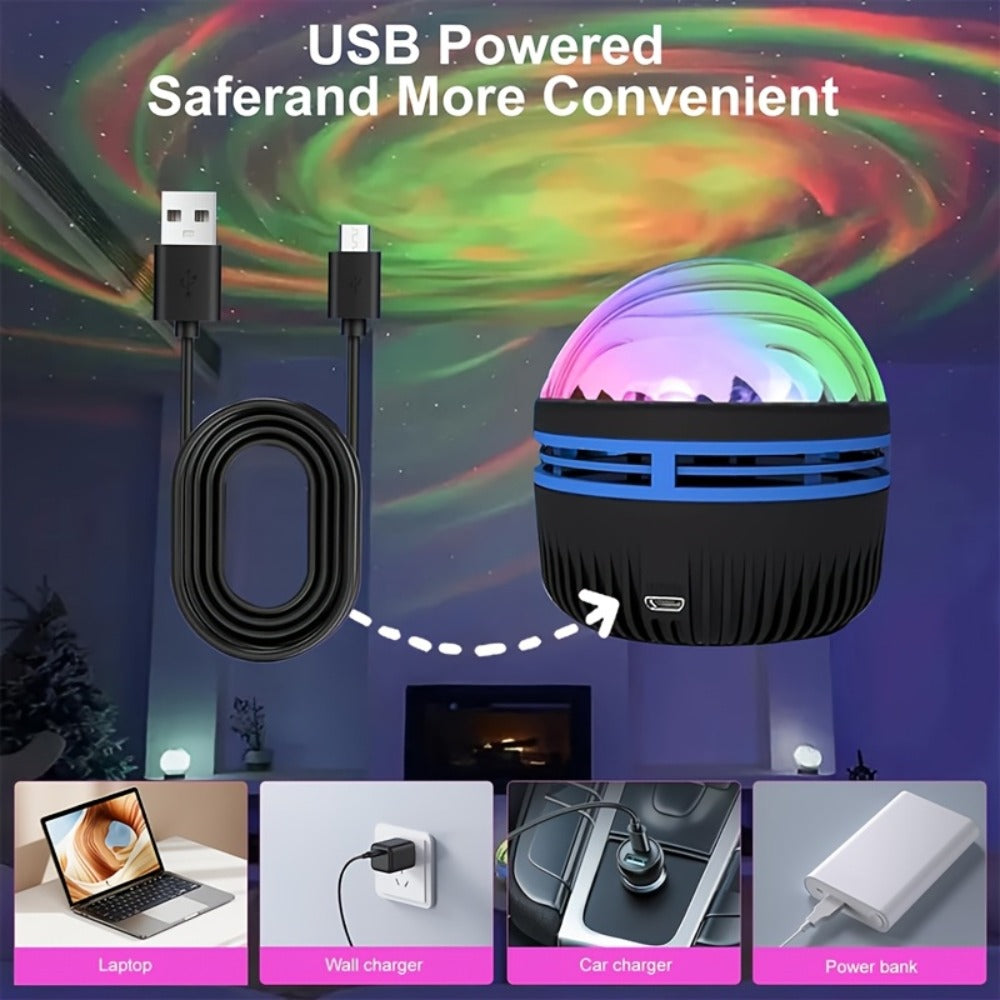 LED Star Projector Night Light USB Powered, 7-Star Galaxy Starry Sky & Water Ripple Effect Lamp for Bedroom Camping Wedding Home Decor, Holiday Gift