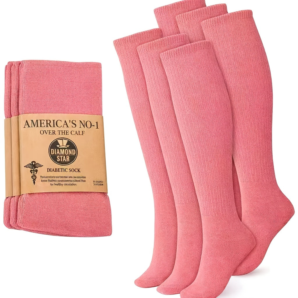 Extra Wide Socks for Swollen Feet 6 Pairs Stretch to 30 Inch Non-Binding Seamless Loose Fit Neuropathy Bariatric Edema Socks for Men Women Plus Size Seniors Multi Color