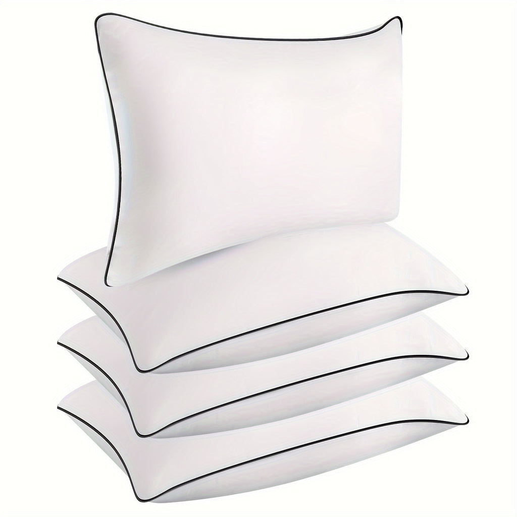 Hotel Quality Sleep Pillows Firm Support Cool-to-Touch Fiber Fill 2/4 Pack - Back Stomach Side Sleeper Pillow Set Soft Breathable Bed Pillows Standard Queen King Size
