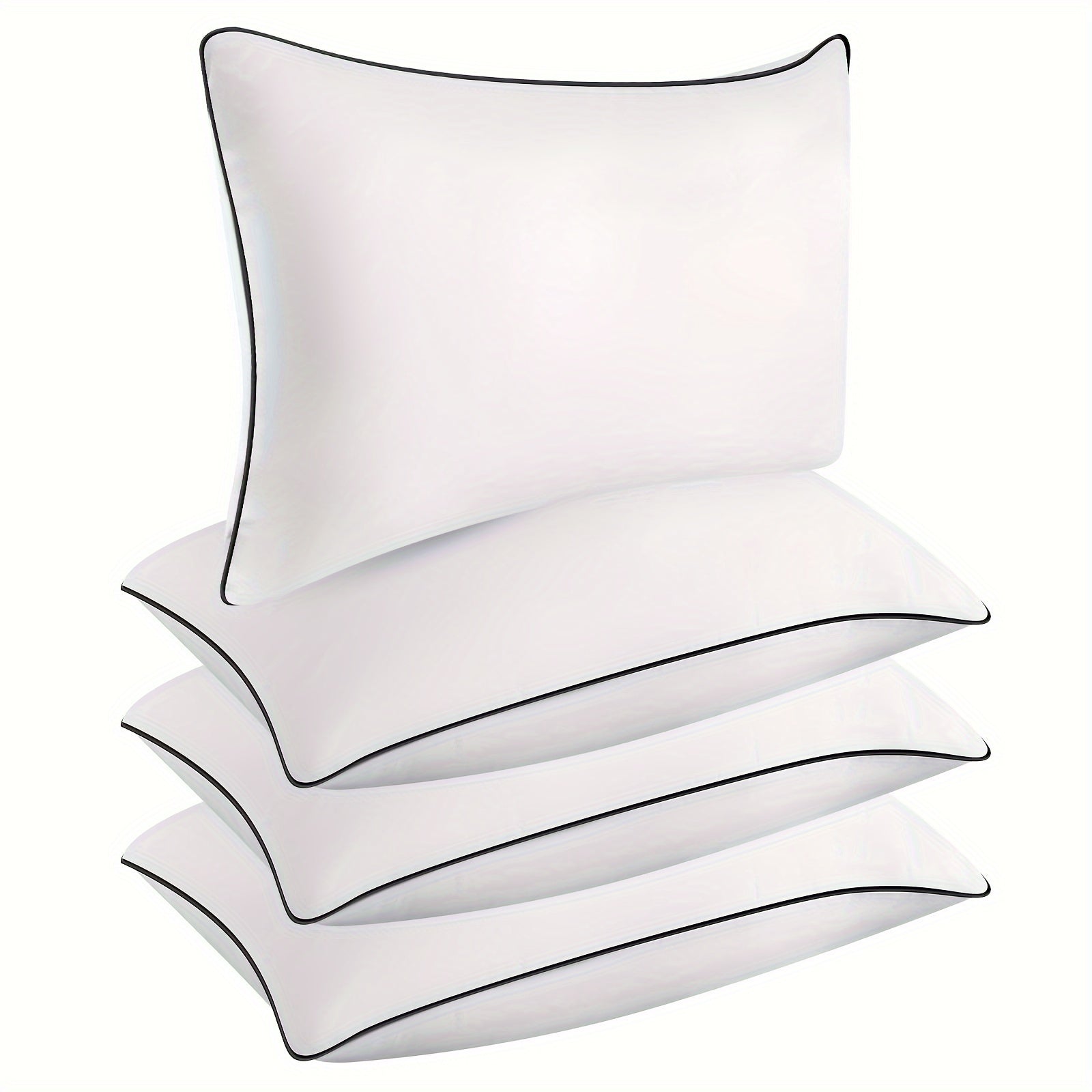 Hotel Quality Sleep Pillows Firm Support Cool-to-Touch Fiber Fill 2/4 Pack - Back Stomach Side Sleeper Pillow Set Soft Breathable Bed Pillows Standard Queen King Size
