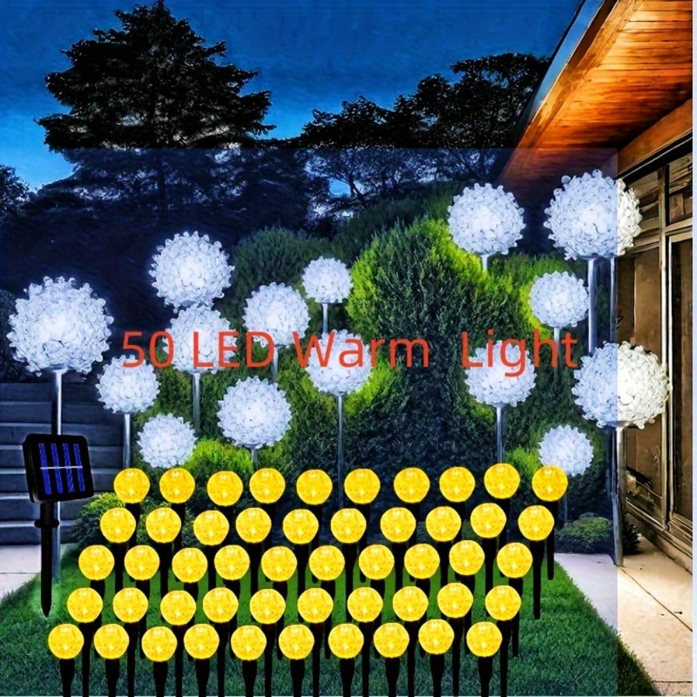 Solar LED Garden Path Lights 30pcs Bubble Shape | Auto On at Night | Waterproof Outdoor Stake Lights | Colorful & Warm White | Lawn Landscape Lights for Garden Patio Wedding Party Festival