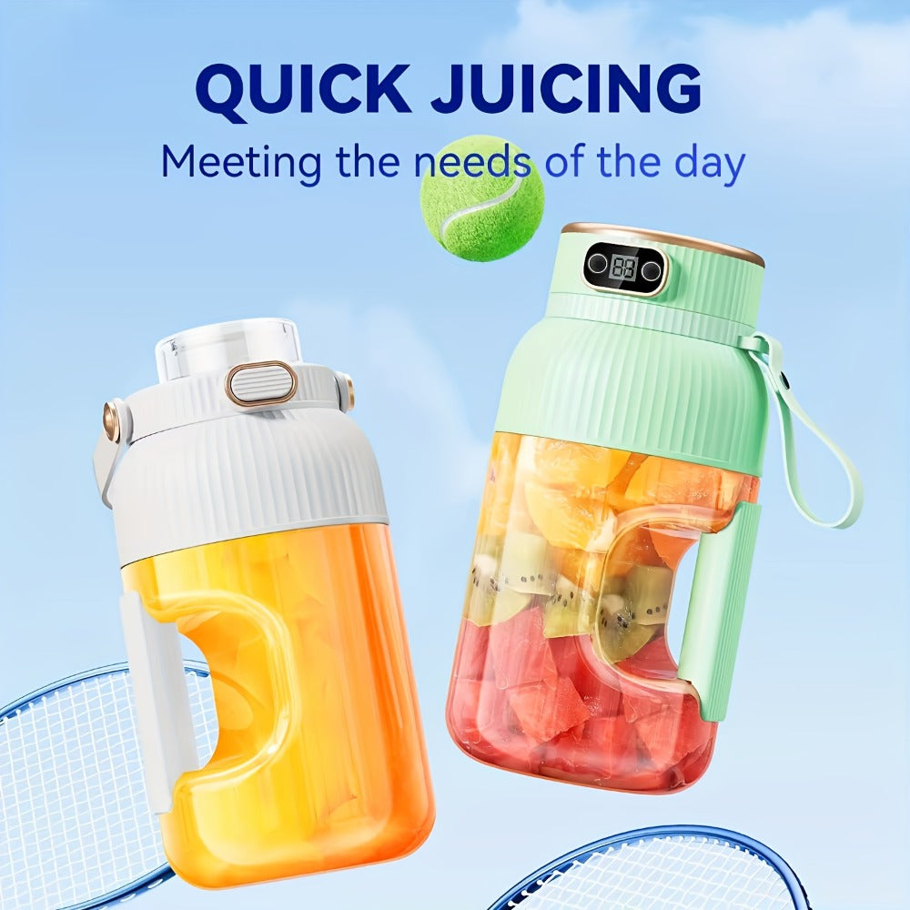 Portable Juicer Travel Blender with Digital Display 33.8oz - Motorized Wireless Blender for Smoothies, Milkshakes & Protein Shakes, Rechargeable Mini Blender for Gym, Picnic & Travel, No Outlet Needed