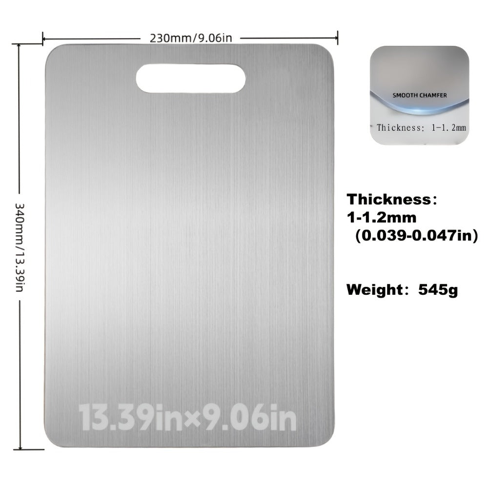 Stainless Steel Cutting Board Food Grade 304 Easy Clean, Space-Saving Flat Chopping Board for Kitchen Home Commercial Use, Rust-Resistant Hygienic Non-Porous Prep Board, 1 or 2-Pack