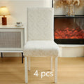 Dining Chair Covers Stretch Velvet Washable Removable Slipcovers Set of 4 or 6 for Kitchen Home Hotel Banquet ¡ª Elastic Band Silver Fox Velvet 200GSM