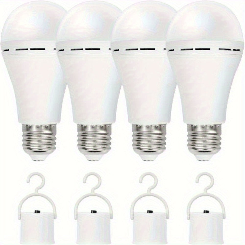 Emergency Light Bulb for Power Outages 2000mAh Rechargeable LED 6000K with Backup Battery ¨C Auto-On Failure Detection, Hangable Emergency Lighting for Home Camping Power Failure, 4 8 12 Pack