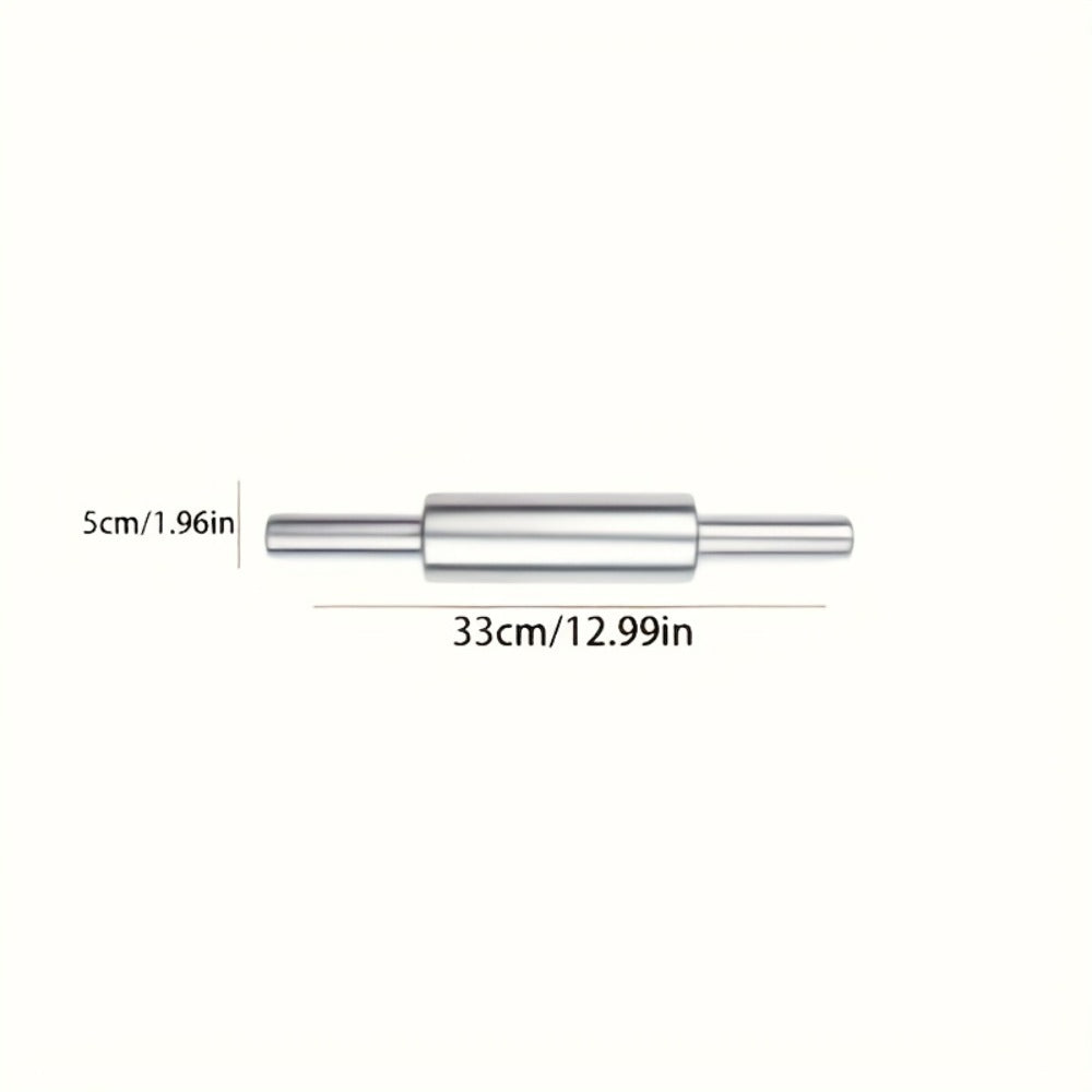 Stainless Steel Rolling Pin, Professional Non-Stick Dough Roller with Non-Slip Grip and Rounded Ends, Easy to Clean Baking Rolling Pin for Pizza Dough, Pie Crust, Pasta, Cookie, Bread, Multiple Sizes