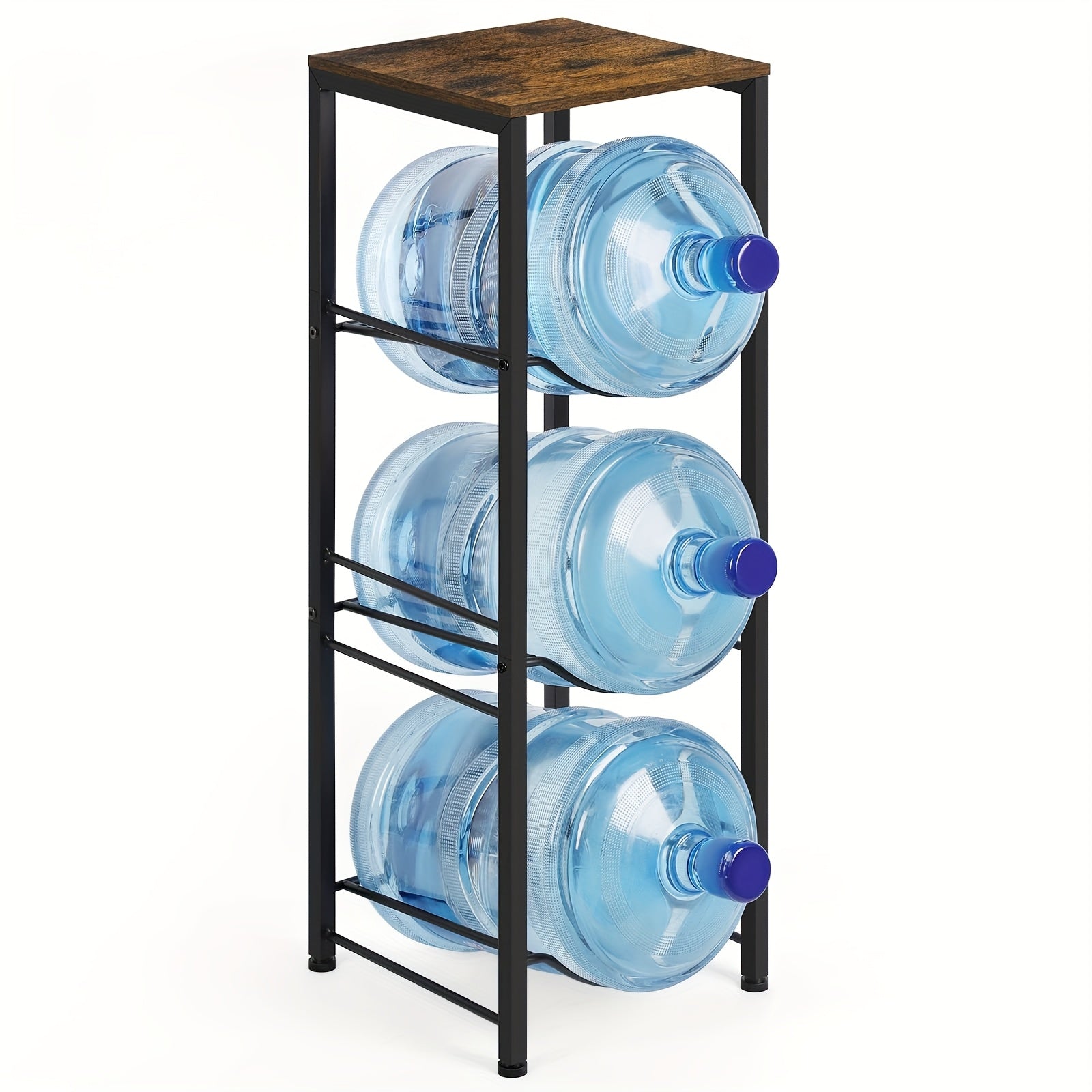 Water Jug Holder 5 Gallon 3-Tier Standing Shelf | Water Bottle Rack Organizer for Kitchen Office Living Room