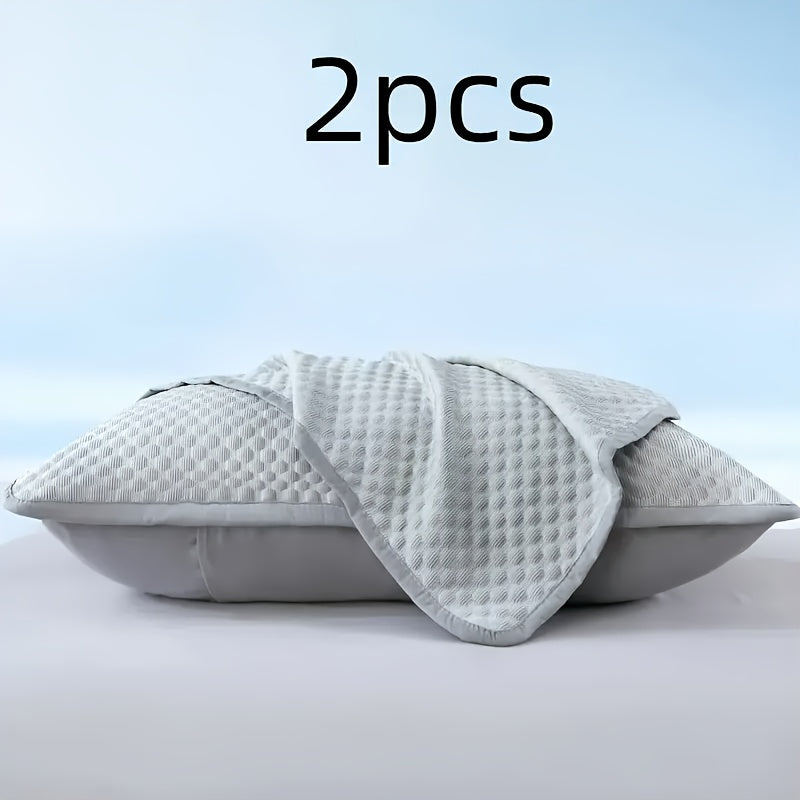 Cooling Pillow Cases 2-Pack 3D Ice Bean Texture ¨C Soft Polyester Pillowcases for Summer | Machine Washable | Cool Sleep Bedroom Pillow Covers | 18.9¡± x 29.13¡± | No Insert
