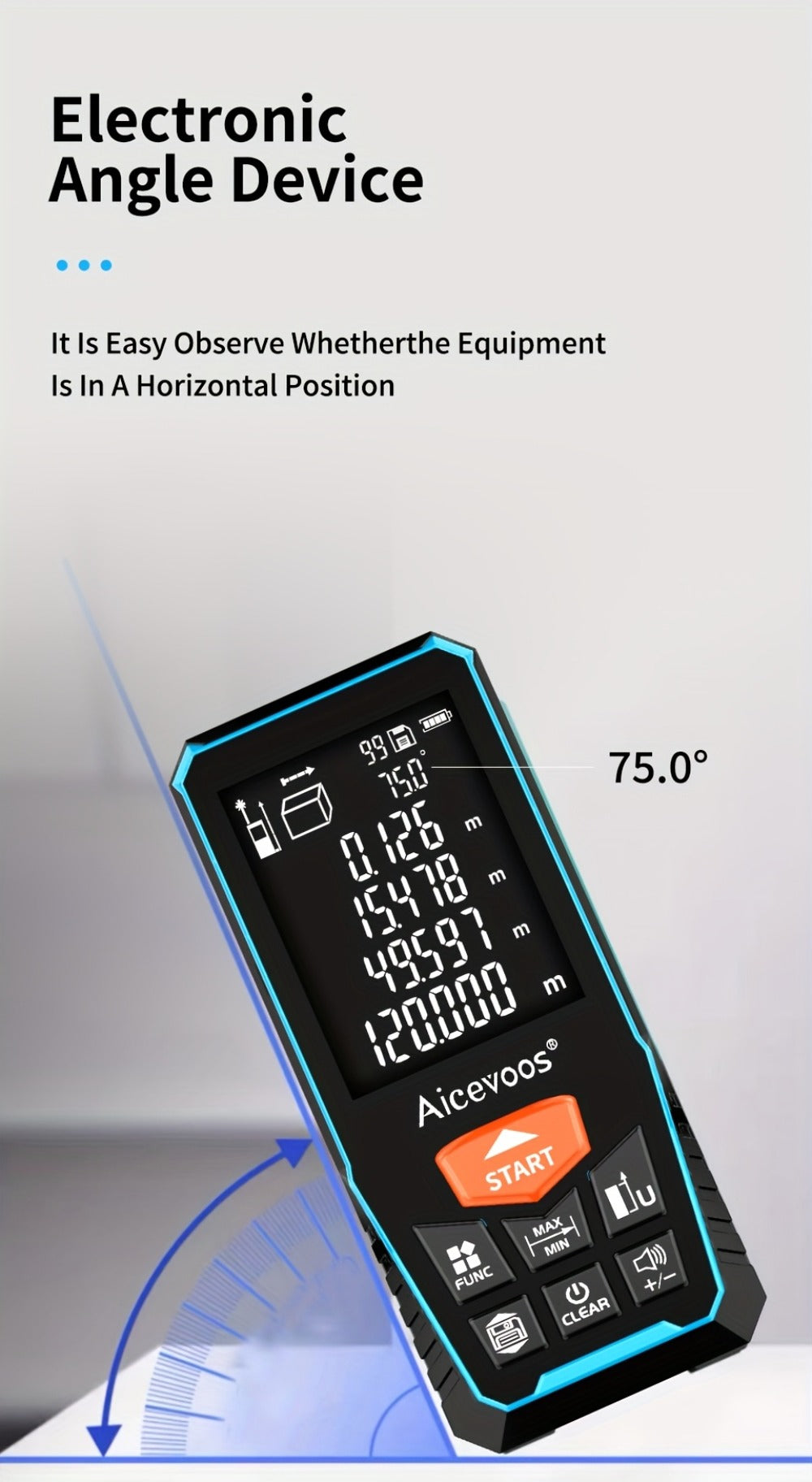 Laser Distance Meter Green Beam Digital Rangefinder 50M 70M 100M 120M Laser Tape Measure with LCD Display for Construction Surveying Indoor Outdoor Measuring