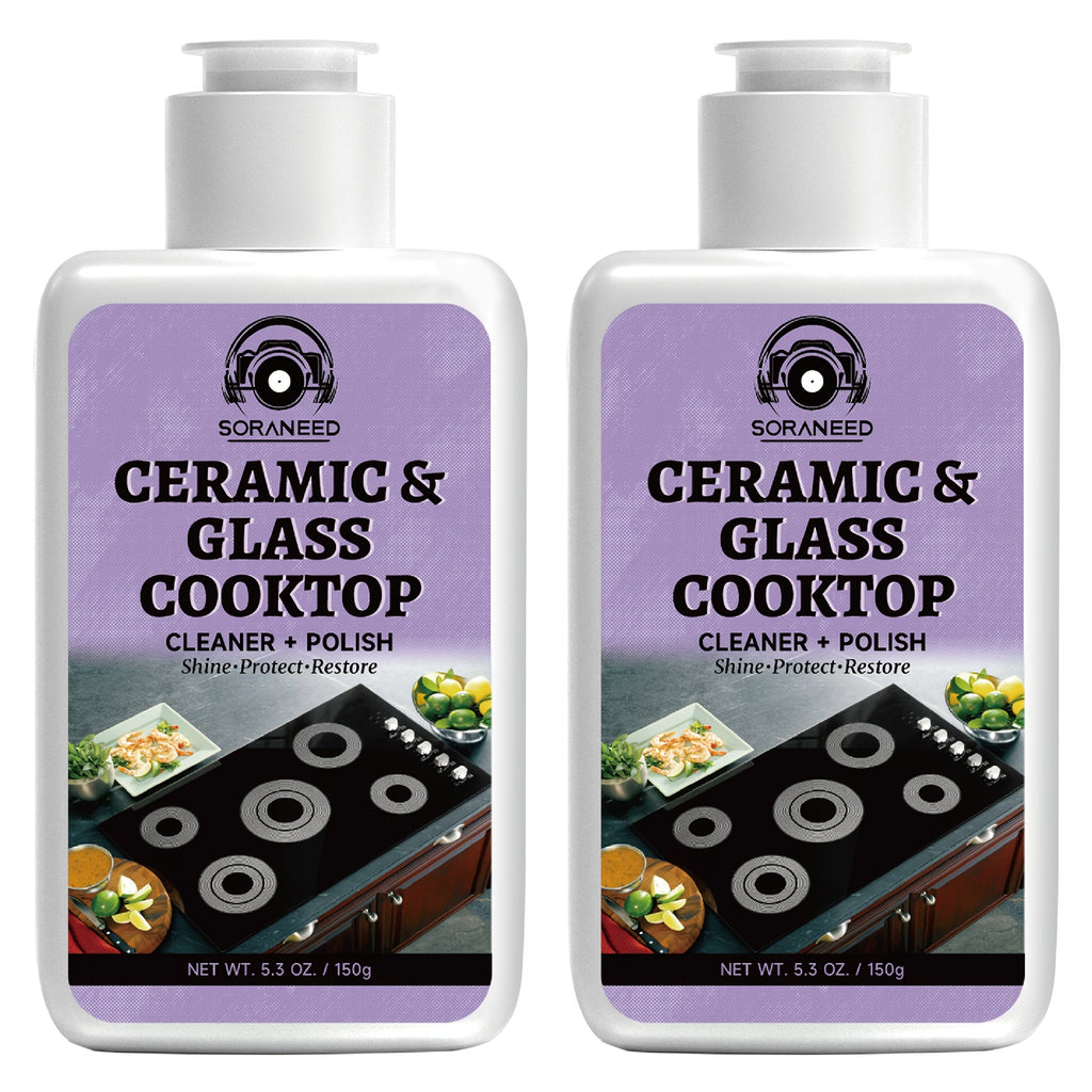 Ceramic Stovetop Cleaner Cream ¨C Heavy Duty Glass Stove Top Cleaning Paste, Removes Burnt-On Grease & Stains, Non-Scratch, Non-Toxic, No Harsh Fumes, Safe for Induction & Electric Cooktops