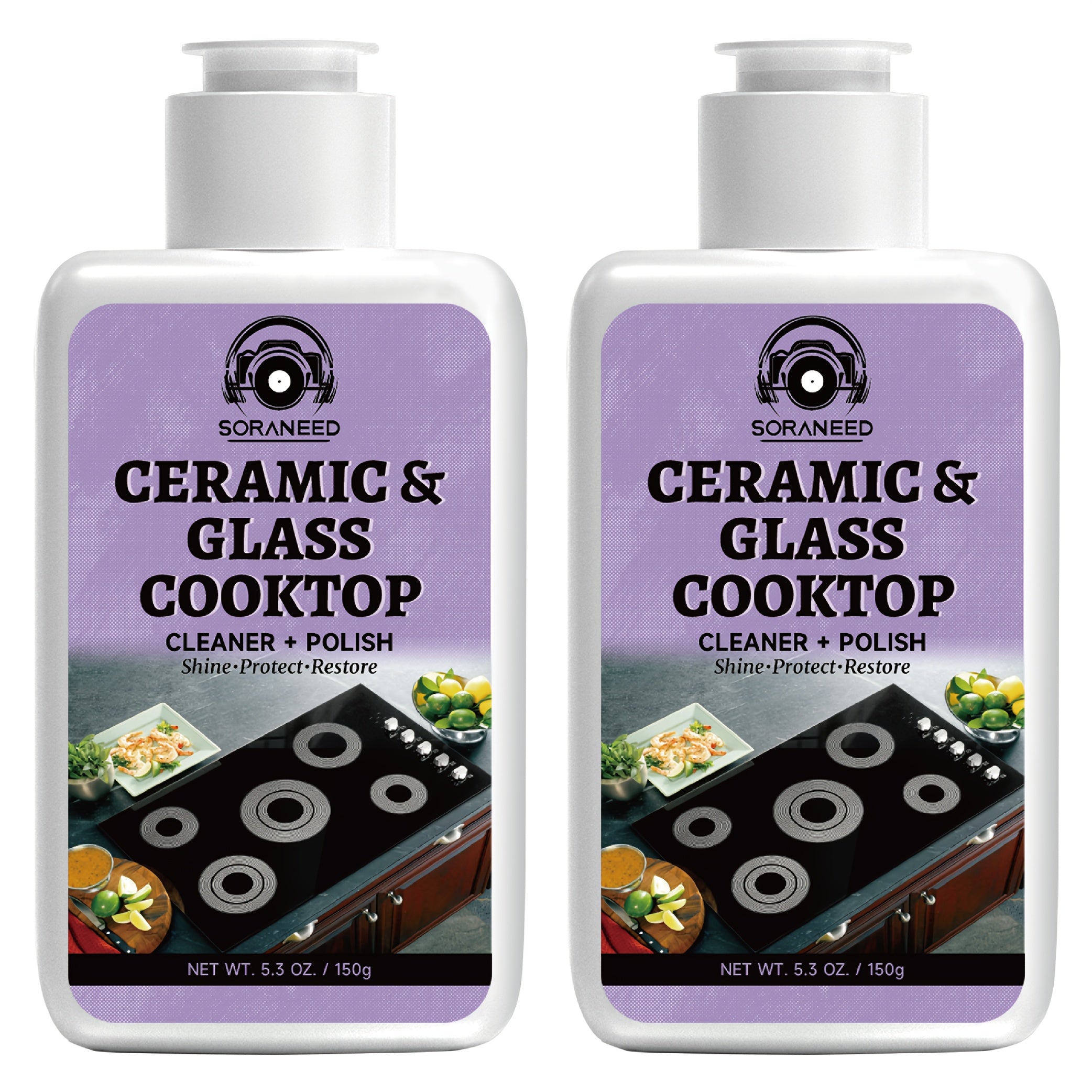 Ceramic Stovetop Cleaner Cream ¨C Heavy Duty Glass Stove Top Cleaning Paste, Removes Burnt-On Grease & Stains, Non-Scratch, Non-Toxic, No Harsh Fumes, Safe for Induction & Electric Cooktops