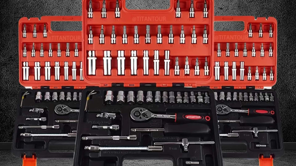 Professional Socket Wrench Tool Set 999 Piece 1/4 3/8 1/2 Drive Ratchet Set with S2 CR-V Sockets for Car Repair Bicycle and Mechanical Work