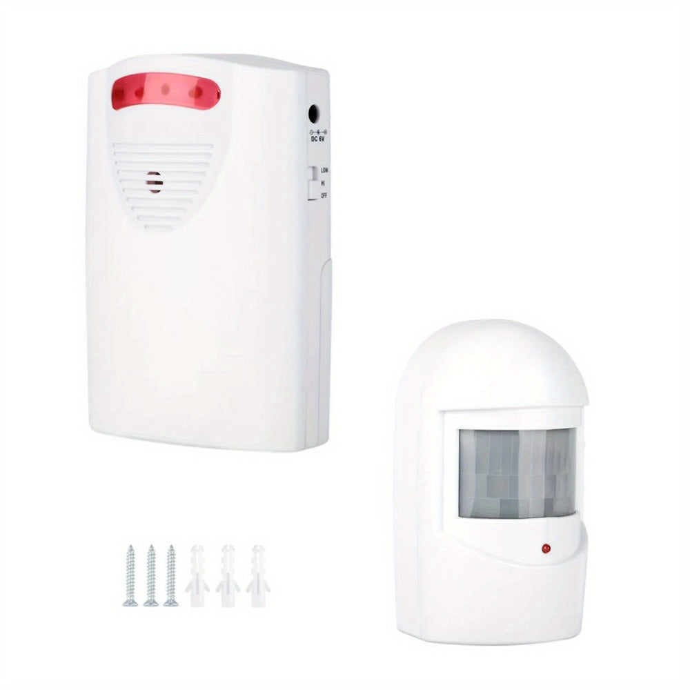 Wireless Driveway Alarm Motion Sensor, Infrared PIR Security Alert System 328ft Range 110dB Chime, USB Expandable Indoor Outdoor Detector for Home Garage Gate Mailbox Fence