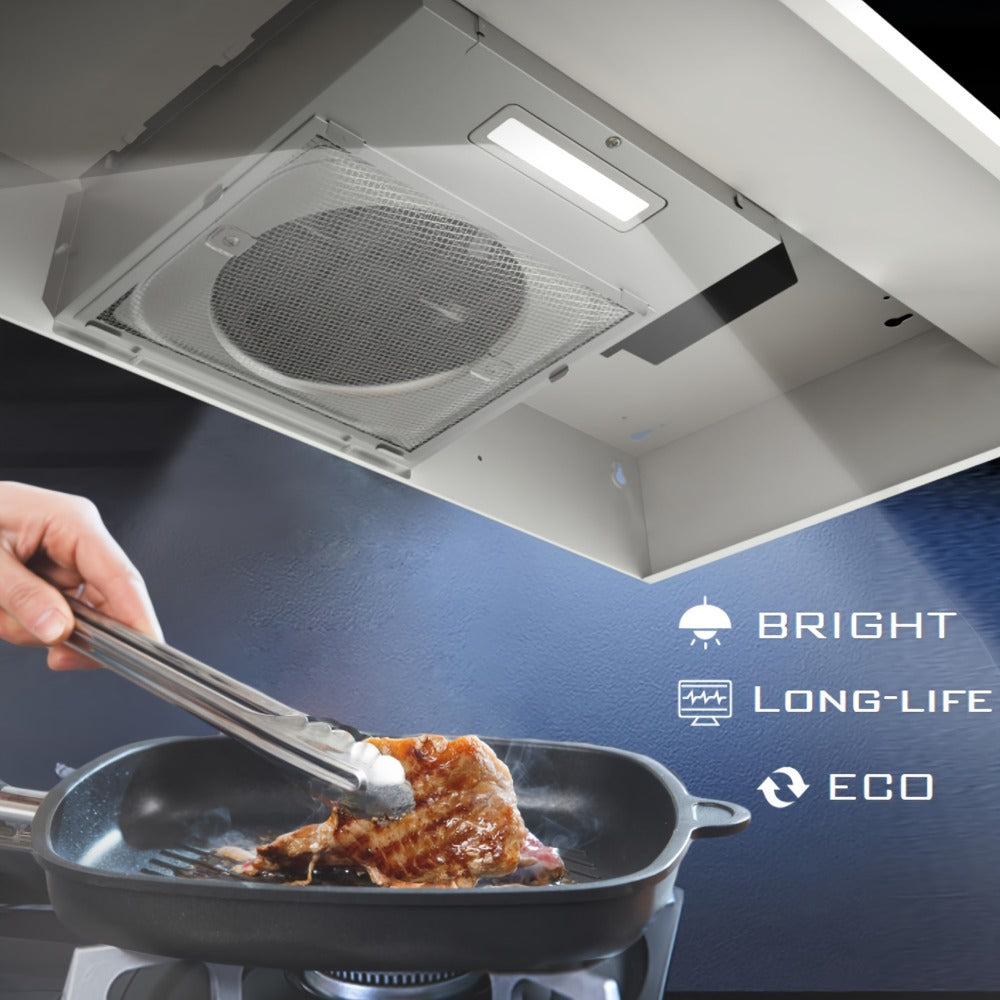 Range Hood 30 Inch Under Cabinet | Ducted & Ductless Convertible Kitchen Vent Hood with LED Light & 2-Speed Exhaust Fan, Stainless Steel ¨C Black, White & Silver, Easy Install