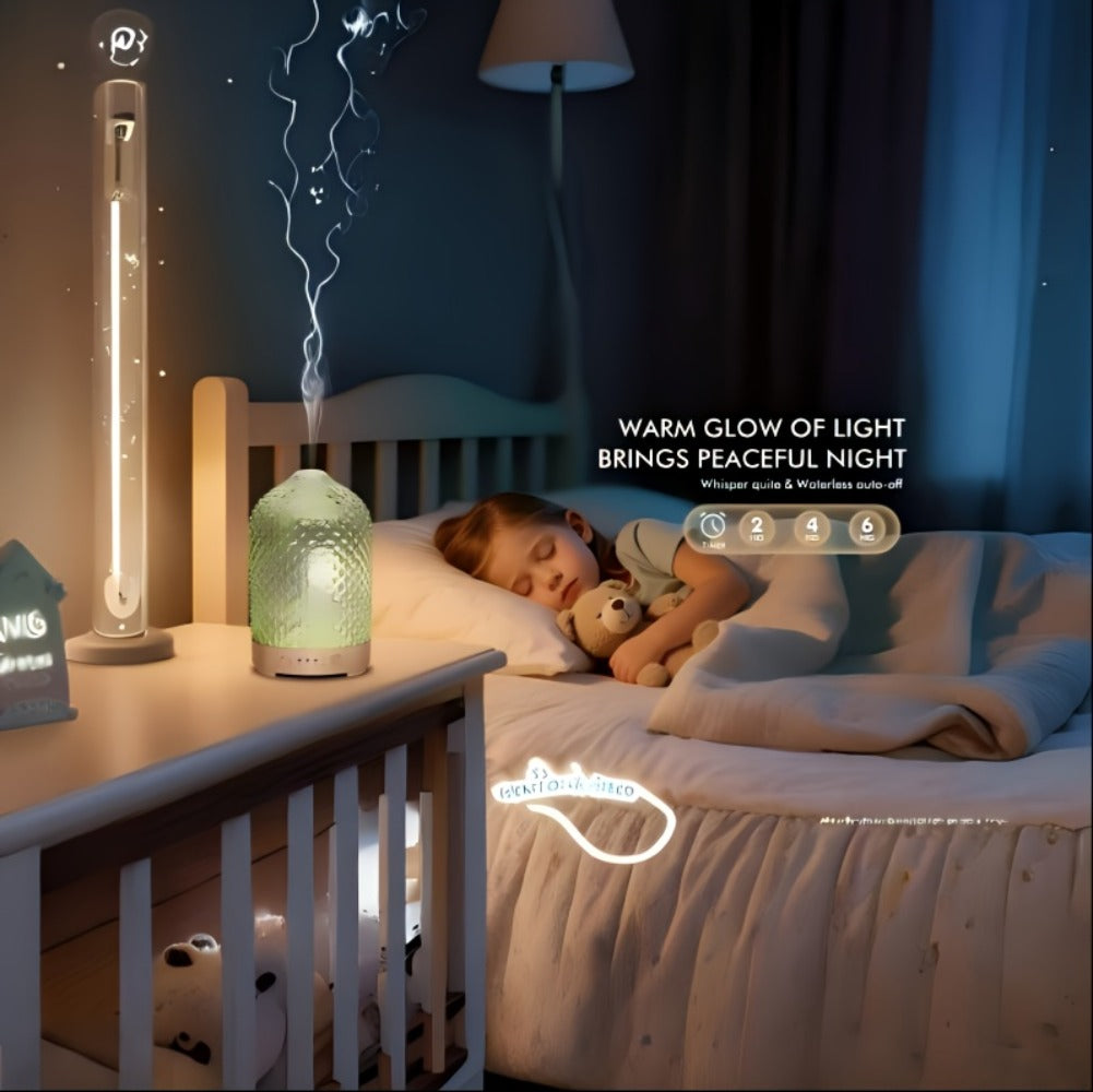 Essential Oil Diffuser Aromatherapy Humidifier with 7 Color LED Lights, Whisper-Quiet Operation, Auto Timer & Shut-Off, Cool Mist for Bedroom, Office, Yoga, Sleep ¡ª 200ml & 6.76oz Options