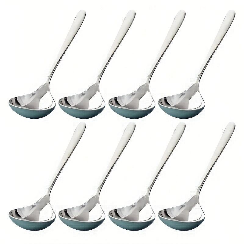 304 Stainless Steel Long Handle Soup Spoons Set | Hot Pot Spoon for Soup Porridge Restaurant Kitchen