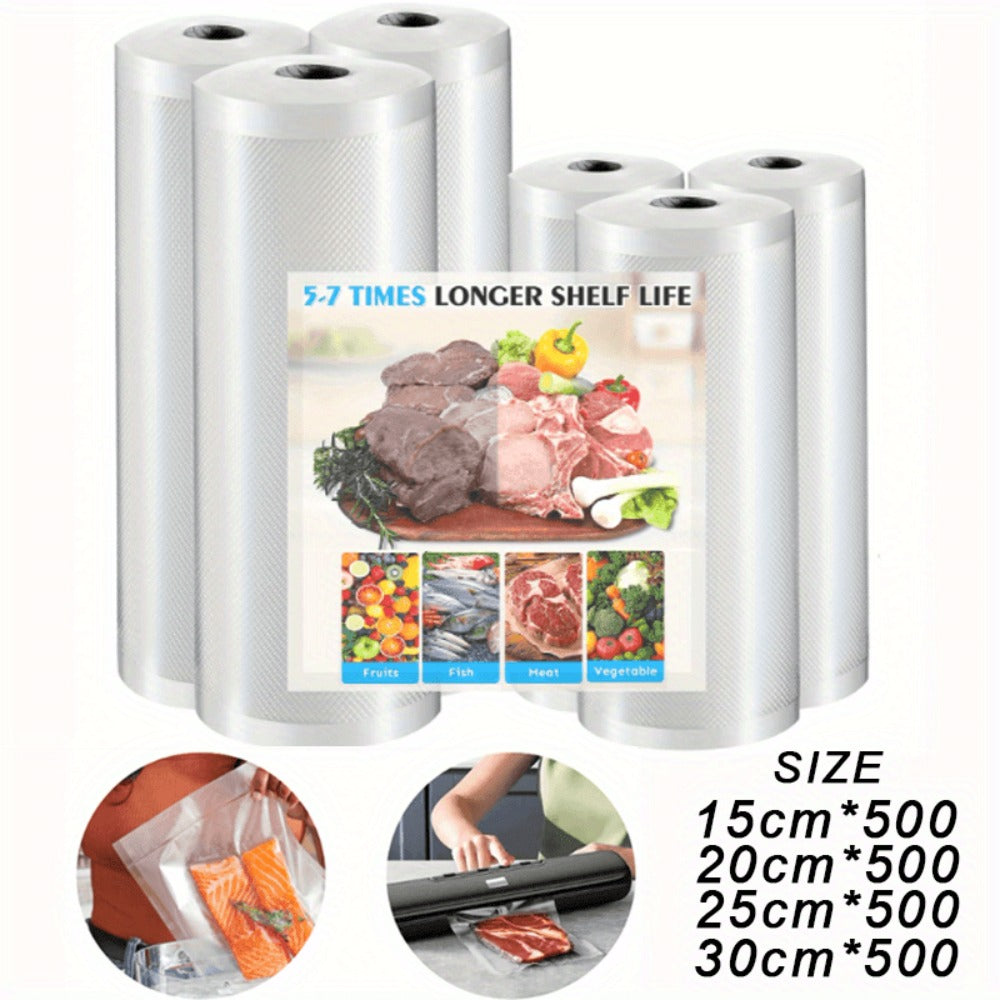 Vacuum Sealer Bags Reusable Airtight Food Storage Bags Multiple Sizes ¨C No Power Needed, Keep Meat, Fruits & Vegetables Fresh Longer, BPA-Free Roll Bags for Kitchen Organization & Meal Prep