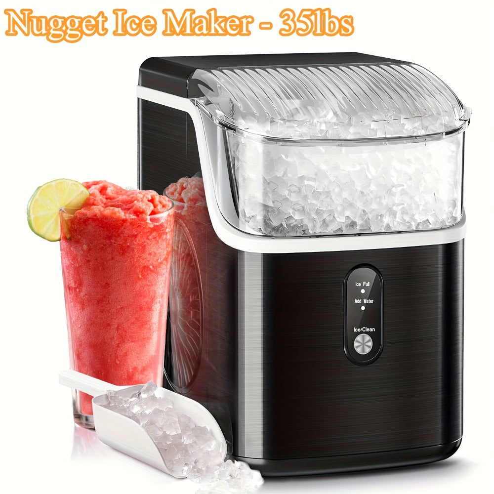 Chewable Ice Maker Countertop ¨C 35 Lbs Nugget Pebble Ice or 26 Lbs Bullet Ice, Self-Cleaning, Includes Ice Scoop & Basket, Perfect Holiday Gift for Home, Kitchen, Easter, Halloween & Christmas