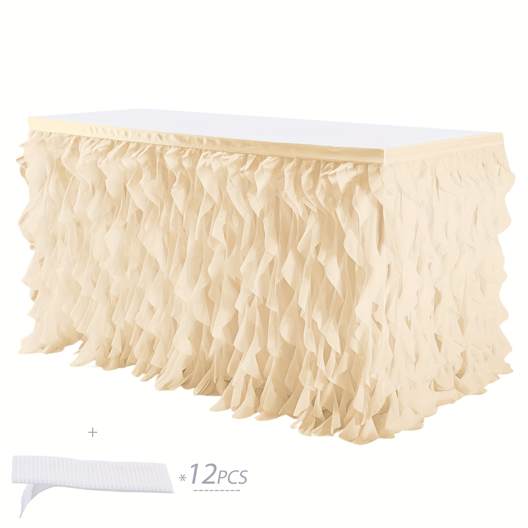 Tutu Table Skirt 6ft ¨C Ruffle Curly Willow Tulle Table Skirt for Rectangle & Round Tables, Birthday Party, Wedding, Baby Shower, Christmas & Halloween Decoration, Multiple Colors