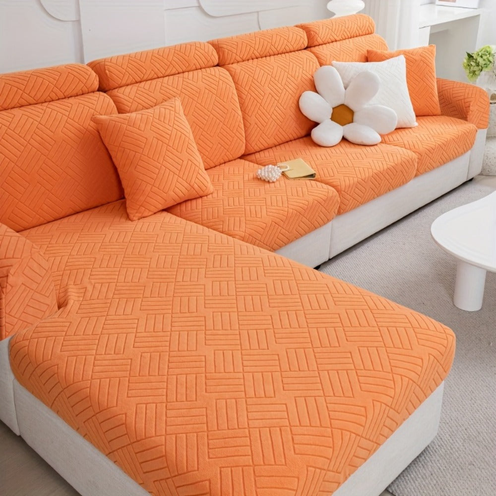 Sofa Cover Stretch Slipcover Universal Fit - Elastic Non-Slip Couch Cover Pet Friendly Machine Washable | Sofa Seat Cover Armrest Back Chaise Protector for Living Room Deep Gray Home Decor Furniture Cover