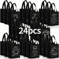 Christian Gift Bags Bulk with Handle ¨C 24/48 Pcs Bible Verse Religious Reusable Bags Medium Size for Church Visitors Baptism Wedding Party Favors Father¡¯s Day Black