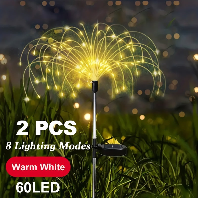 Solar Fireworks Lights Outdoor ¨C 60 to 420 LED Solar Garden Fairy Lights with 8 Modes, Waterproof Copper Wire Sparkler Lights for Garden, Patio, Yard, Pathway & Holiday Decoration