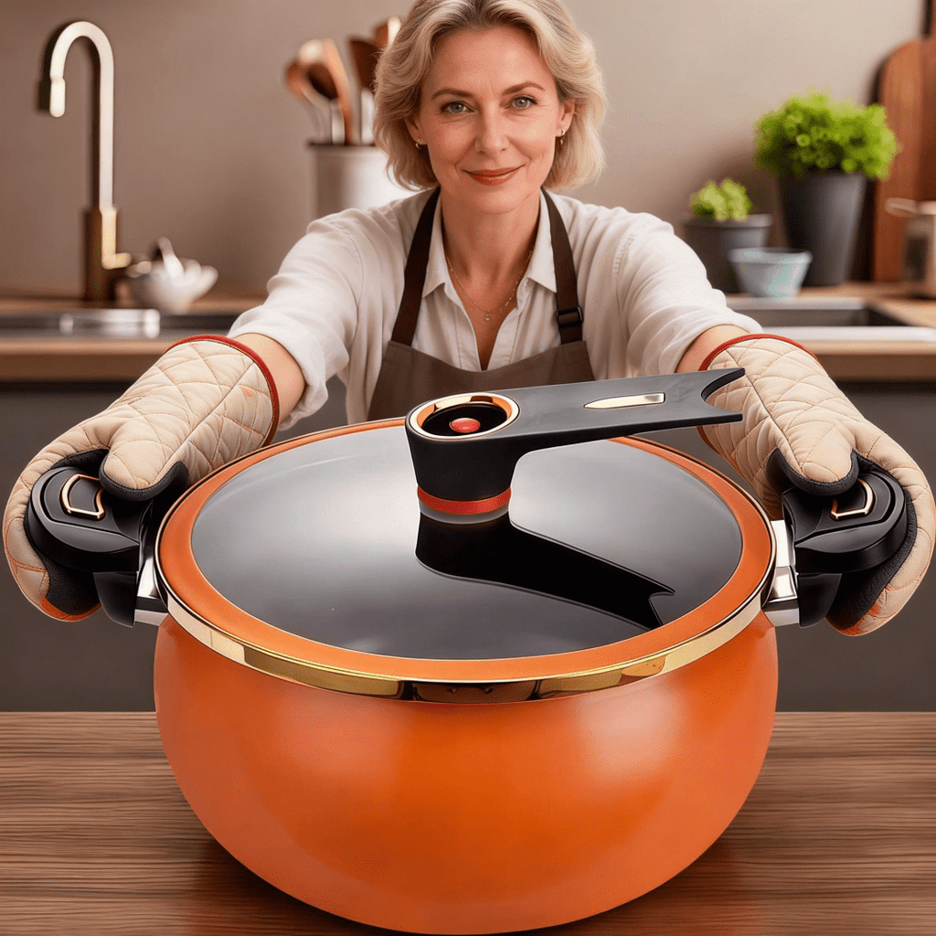 Non-Stick Soup Pot with Twist-Lock Handle | Large Capacity Stew Pot Compatible with Gas Stove Induction Cooker Open Fire | Multi-Function Cooking Pot for Home Restaurant Hotel