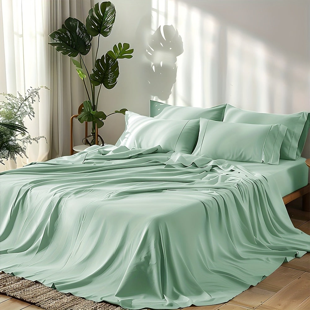 Fitted Sheet Set Cooling Deep Pocket - 2000TC Soft Microfiber Bed Sheet, Shrink Fade Wrinkle Resistant, 11 Colors 4 Sizes