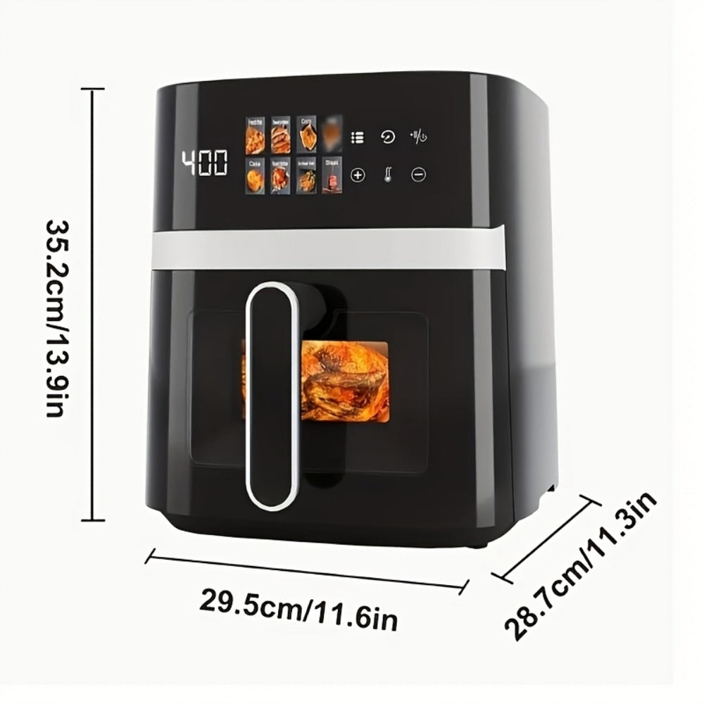 6 Quart Air Fryer with 8 Preset Functions ¨C 6-in-1 Large Capacity Air Fryer Oven with Smart Cook Program, Stainless Steel Rack, Viewing Window & Interior Light