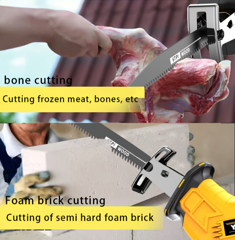 Cordless Reciprocating Saw - Electric Reciprocating Saw with Safety Lock, Large Capacity Battery & Charger, Variable Speed for Wood, Metal & Demolition Cutting, DIY Home Renovation Power Tool