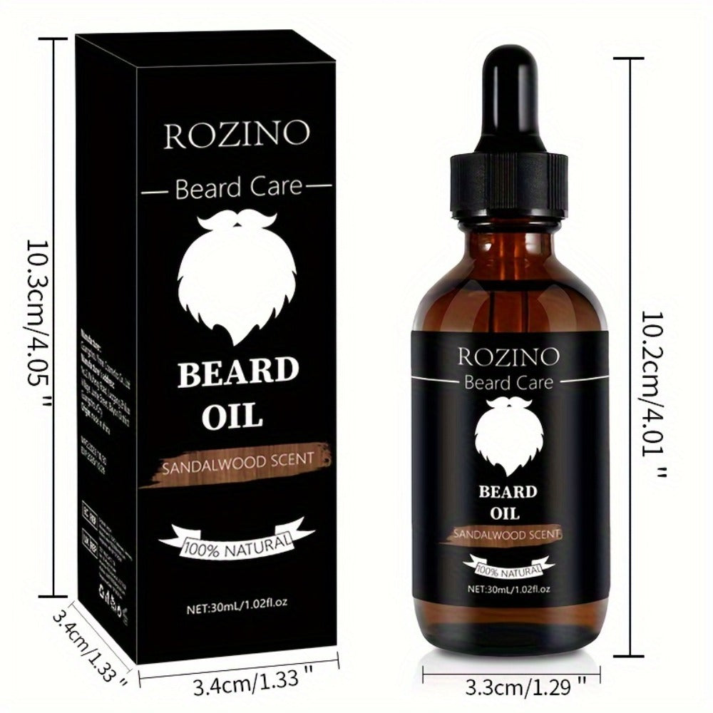 Beard Oil for Men ¨C Sandalwood Scent with Plant Essence, Deep Moisturizing & Nourishing Beard Care Oil for Soft Smooth Glossy Beard, Daily Grooming Essential for Men, 30ml