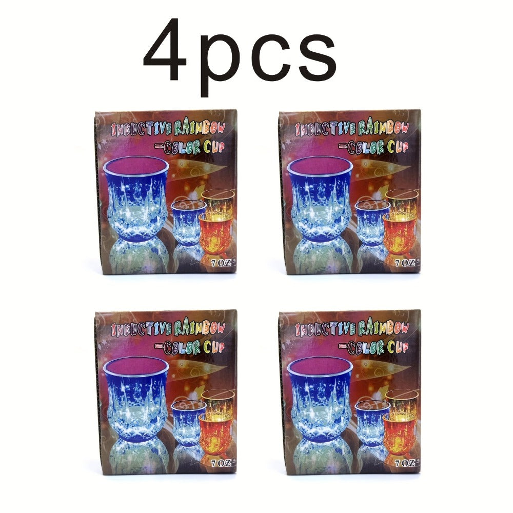 LED Glowing Cups Liquid Activated Light Up Tumblers Multicolor Flash Crystal Wine Glasses for Bar Party Decor 4 Pack 6 Pack