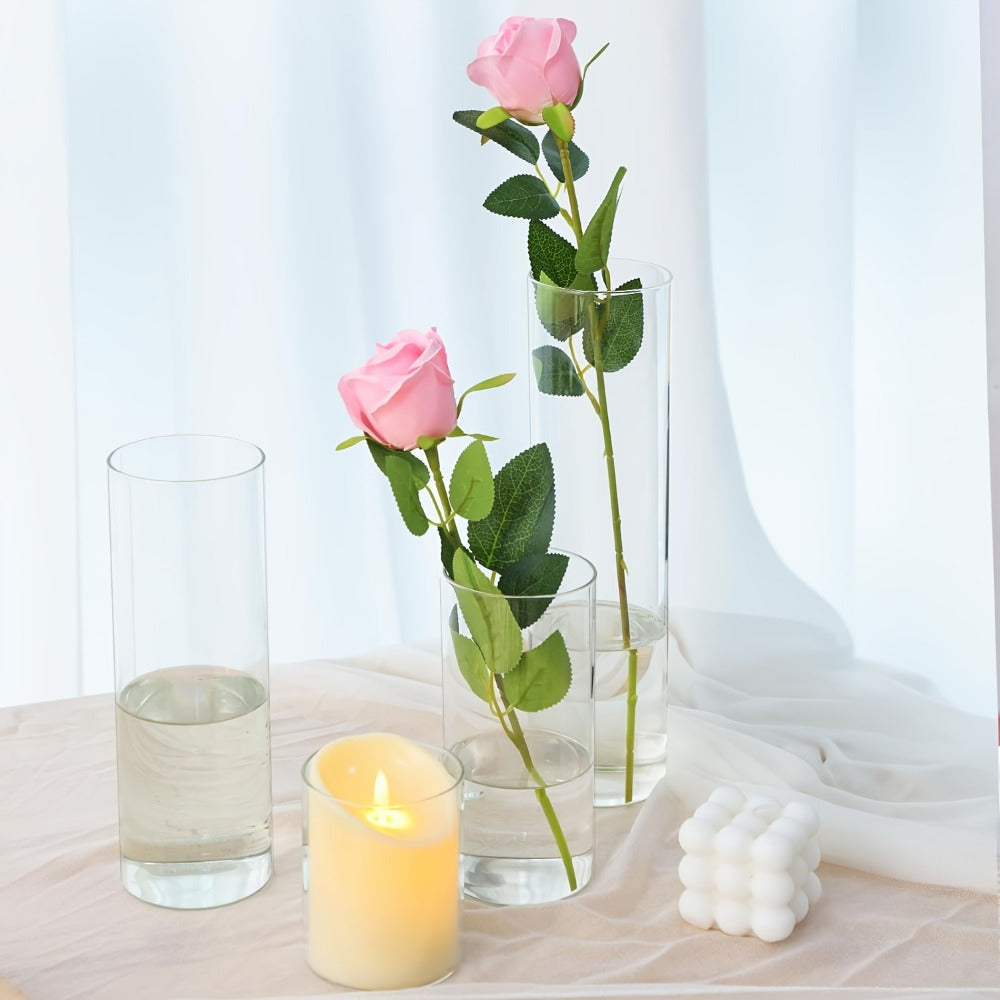 Clear Cylinder Glass Vases Set Wedding Centerpieces Home Decor