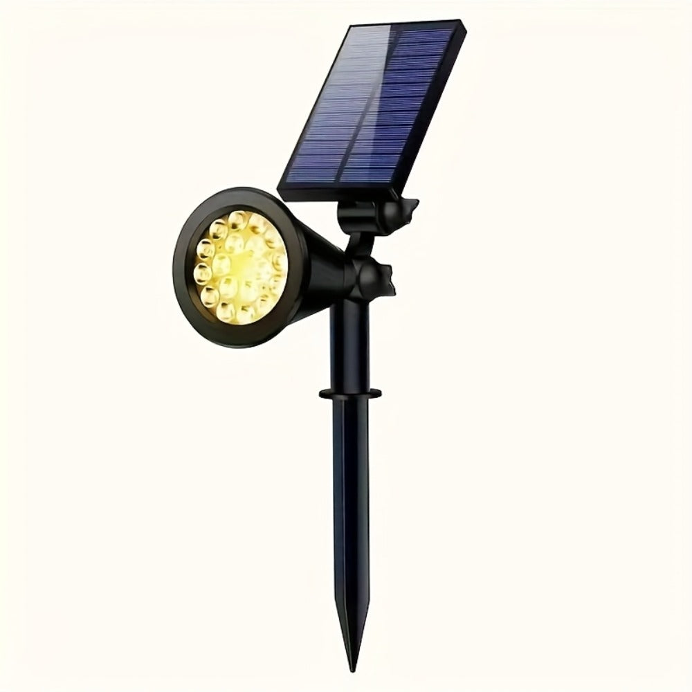 Solar Landscape Lights 2-in-1 Wall & Ground ¨C Independent Adjustable Solar Panel Auto On/Off | 8 Color Modes Outdoor Solar Spotlight for Garden, Driveway, Sidewalk & Pool Area | IP44 Waterproof