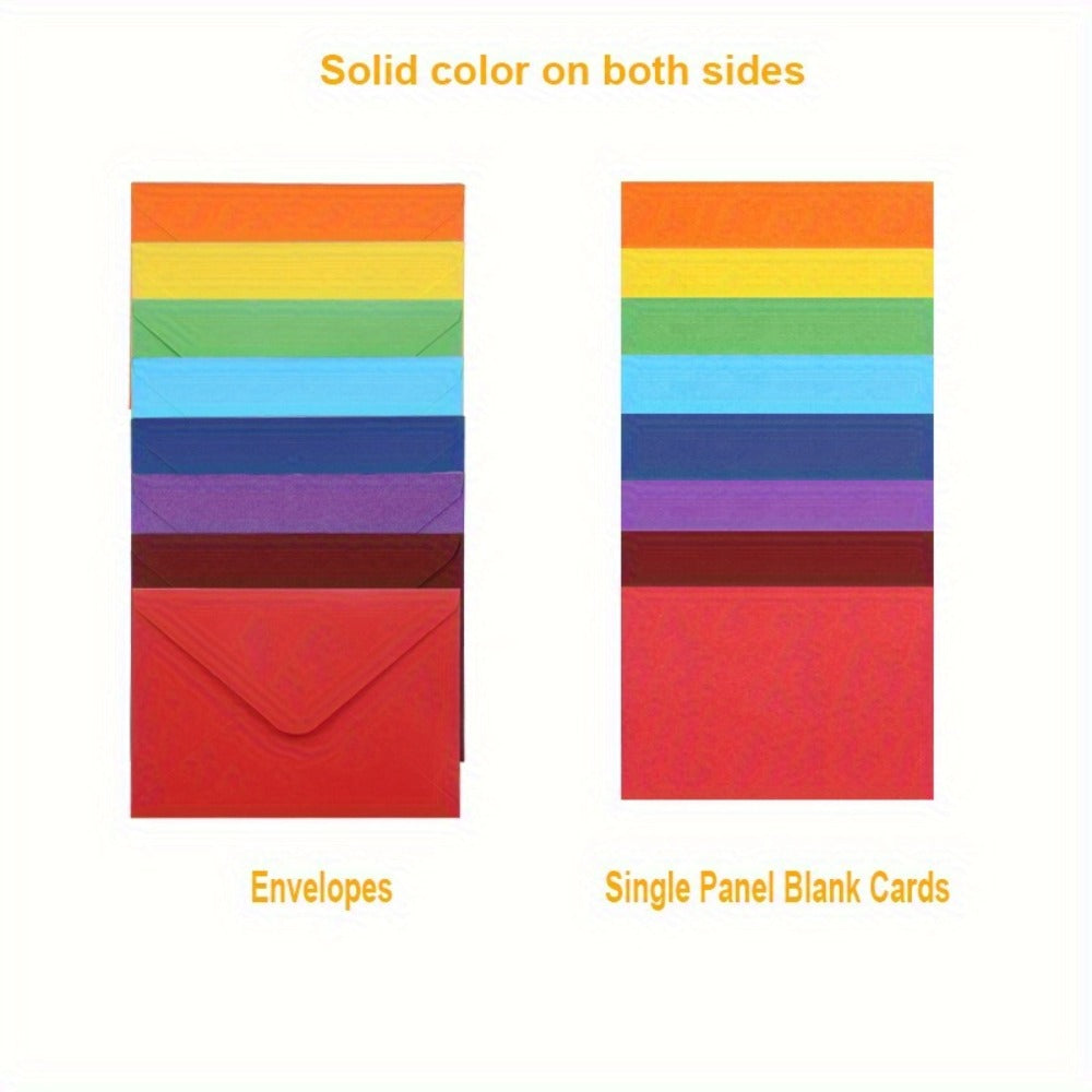 Blank Cards with Envelopes 4x6 Inch | 40 or 80 Sets Colorful Rainbow DIY Greeting Cards | Single Panel Holiday Christmas Birthday Note Cards Bulk Set | A Colors & B Colors for Crafts, Invitations, Thank You