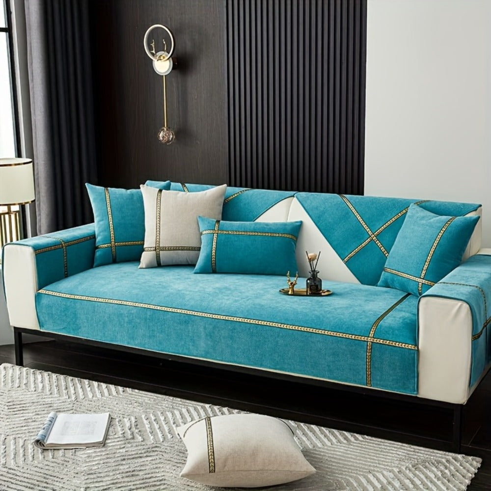 Chenille Sofa Cover Pet-Friendly Slipcover All Season Furniture Protector for Living Room Bedroom Office Couch Cover Multiple Sizes Colors