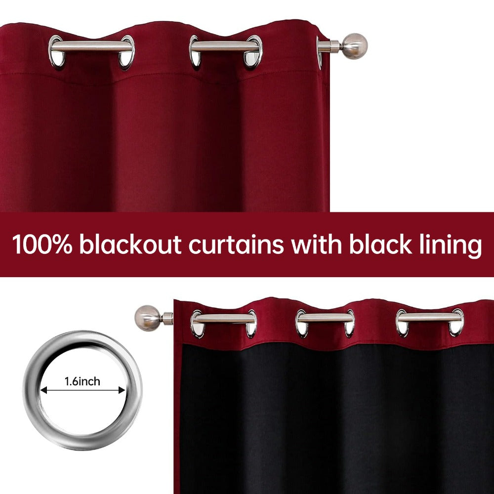 Blackout Curtains 4 Panels ¨C 100% Light Blocking Thermal Insulated Soundproof Privacy Window Curtains for Bedroom Living Room